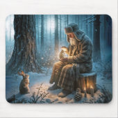 Oud Man met een konijn Muismat (Voorkant)