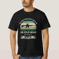 Oud Man met een rifle Funny Pistool Papa Gift