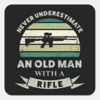 Oud Man met een rifle Funny Pistool Papa Gift