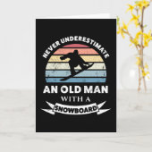 Oud Man met een Snowboard Funny Gift Dad Kaart (Gele Bloem)