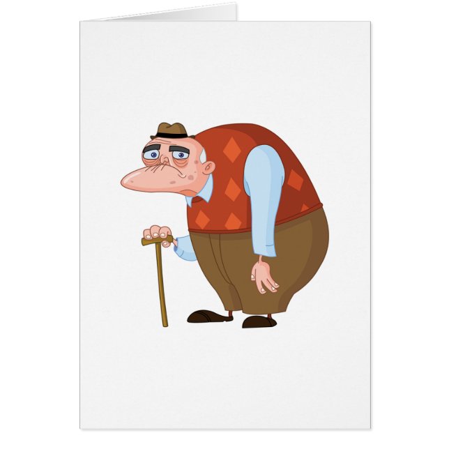 Oud Man met een suikerriet (Voorkant)