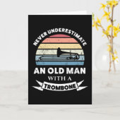 Oud Man met een Trombone Funny Gift Dad Kaart (Gele Bloem)