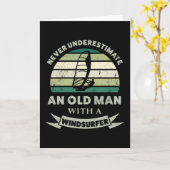 Oud Man met een Windsurfer Funny Pap Gift Kaart (Gele Bloem)