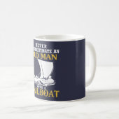 Oud Man met een zeilboot Koffiemok (Voorkant rechts)