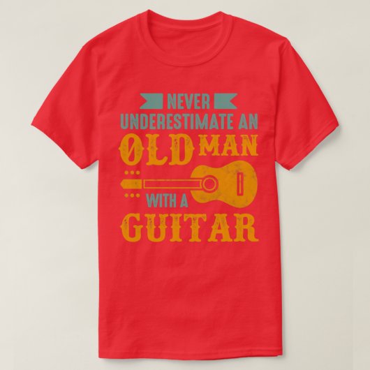 Oud man met gitaar1 t-shirt (Design voorkant)