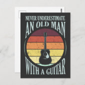 Oud man met gitaar Funny Guitarist Musicus Briefkaart (Voorkant / Achterkant)