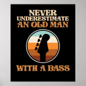 Oud Man met gitaarmuzikant Poster (Voorkant)