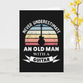 Oud Man met Guitar Funny Guitarist Gift Papa Kaart (Gele Bloem)