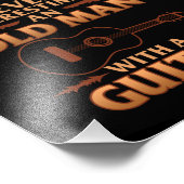 Oud Man met Guitar Music Player Musician Guitaris Foto Afdruk (Hoek)