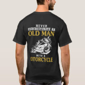 OUD MAN MET MOTORCYCLUS T-SHIRT (Achterkant)