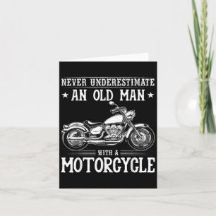 Oud Man met motorfiets Grappige fietser quotes Kaart