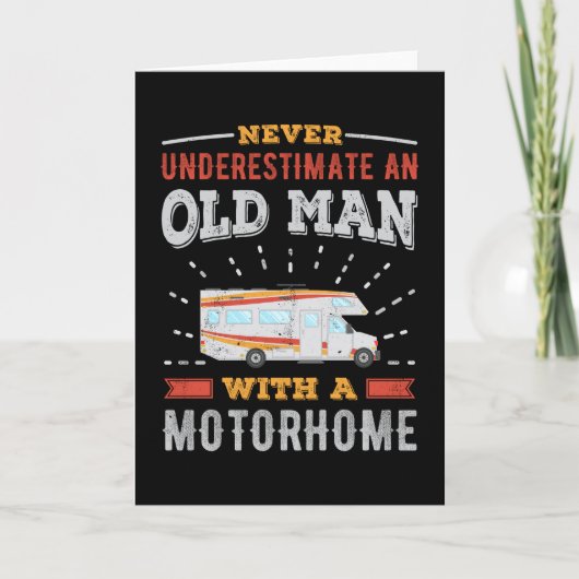 Oud Man met Motorhome Retro RV Cadeauvader Kaart (Voorkant)