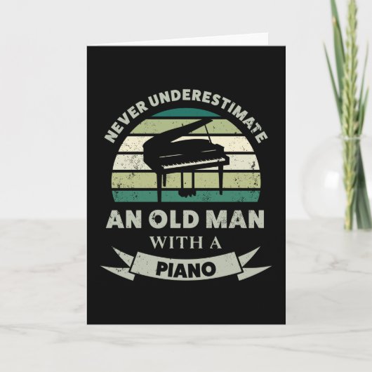 Oud Man met piano Funny Pianist pa Kaart (Voorkant)