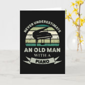 Oud Man met piano Funny Pianist pa Kaart (Gele Bloem)