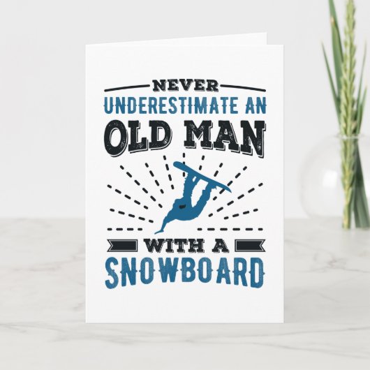 Oud Man met Snowboard Husband Gift Kaart (Voorkant)