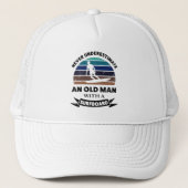 Oud Man met Surfboard Funny Gift Dad Trucker Pet (Voorkant)