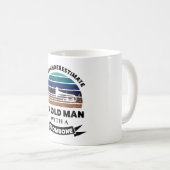 Oud Man met Trombone Funny Gift Dad Koffiemok (Voorkant rechts)