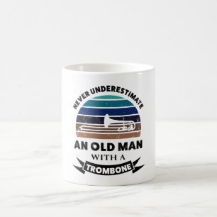 Oud Man met Trombone Funny Gift Dad Koffiemok