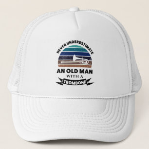 Oud Man met Trombone Funny Gift Dad Trucker Pet