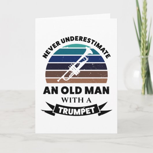 Oud Man met Trumpet Funny Gift Dad Kaart (Voorkant)