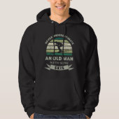 Oud Man met wat Skis Funny Pap Gift Hoodie (Voorkant)