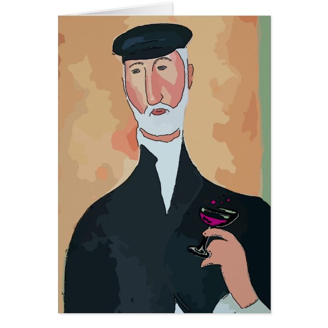 Oud Man met wijnglas (Voorkant)