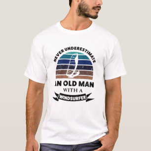 Oud Man met Windsurfer Funny Gift Dad T-shirt