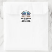 Oud Man met Windsurfer Funny Gift Dad Vierkante Sticker (Tas)