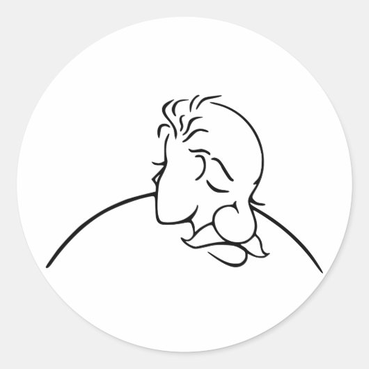 Oud Man of Jonge Dame Optische Illusie Ronde Sticker (Voorkant)