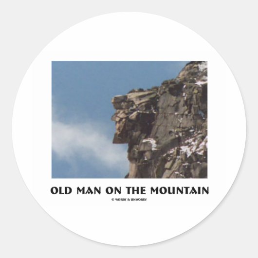 Oud Man op de berg (optische illusie) Ronde Sticker (Voorkant)