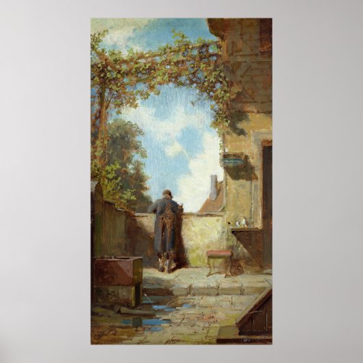 Oud Man op de Terrace Poster (Voorkant)