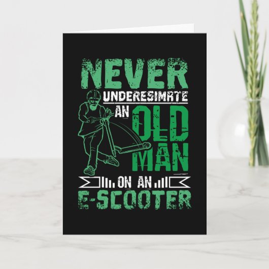 Oud Man op E-scooter Kaart (Voorkant)