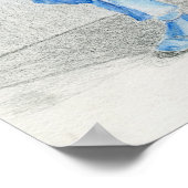 Oud Man op een bank, met blauwe kleren Poster (Hoek)