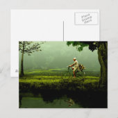 Oud man op een fiets briefkaart (Voorkant / Achterkant)