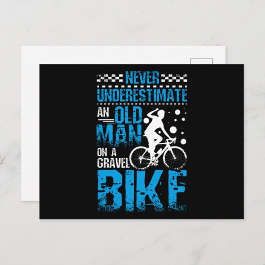 Oud Man op een grindbike Briefkaart (Voorkant / Achterkant)