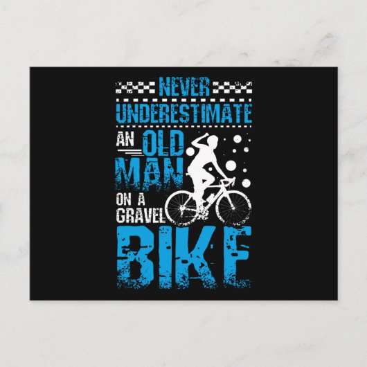 Oud Man op een grindbike Briefkaart (Voorkant)