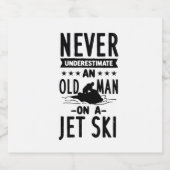Oud Man op een Jet Ski Bier Etiket (Enkel label)
