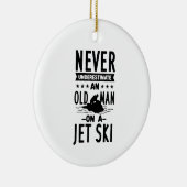 Oud Man op een Jet Ski Keramisch Ornament (Rechts)