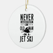 Oud Man op een Jet Ski Keramisch Ornament (Links)