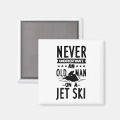 Oud Man op een Jet Ski Magneet (Voorkant / Achterkant)