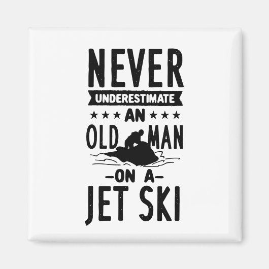 Oud Man op een Jet Ski Magneet (Voorkant)