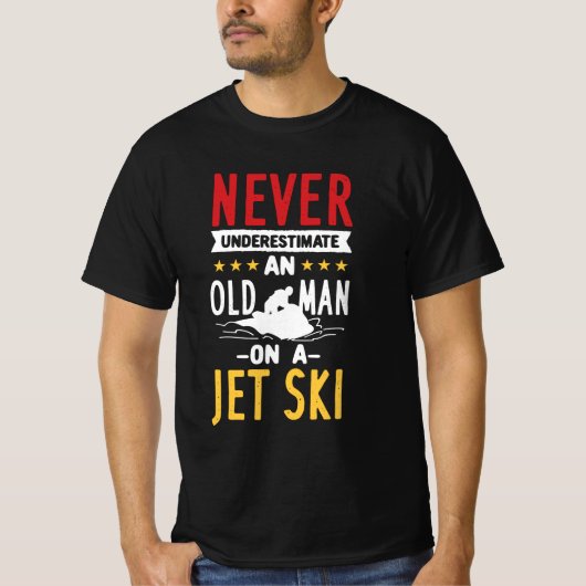 Oud Man op een Jet Ski T-shirt (Voorkant)