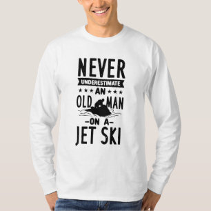 Oud Man op een Jet Ski T-shirt