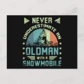 Oud Man op een sneeuwband Briefkaart (Voorkant)