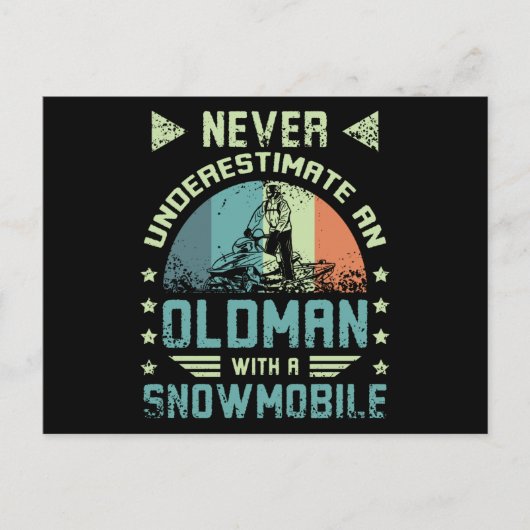 Oud Man op een sneeuwband Briefkaart (Voorkant)