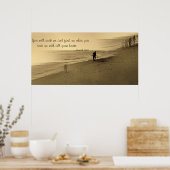 oud man op het strand - vers poster (Keuken)