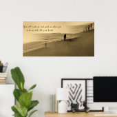 oud man op het strand - vers poster (Thuiskantoor)