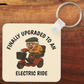 Oud Man op scooter Sleutelhanger (Achterkant)