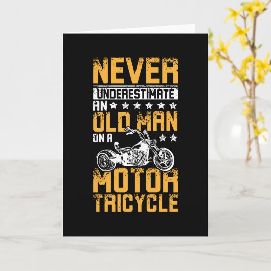 Oud Man op trike Kaart (Gele Bloem)