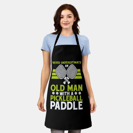 Oud Man Pickleball Paddle Gift Schort (Gedragen)